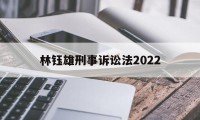 林钰雄刑事诉讼法2022(刑事诉讼法案例2021年最新)